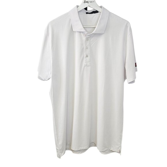 G/FORE Mens Short Sleeve Polo, White, Collared, Henley, Golf, Size Large - Picture 1 of 10